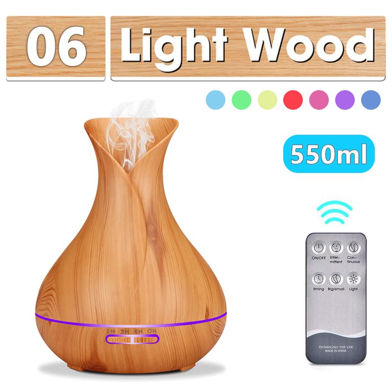 Mới Nhất 400Ml Tinh Máy Khuếch Tán Tinh Dầu Phun Sương Tạo Ẩm Không Khí Có Điều Khiển Từ Xa Nồi Cơm Điện Từ Máy Tạo Độ Ẩm Không Khí Hạt Gỗ Cho Nhà Văn Phòng
