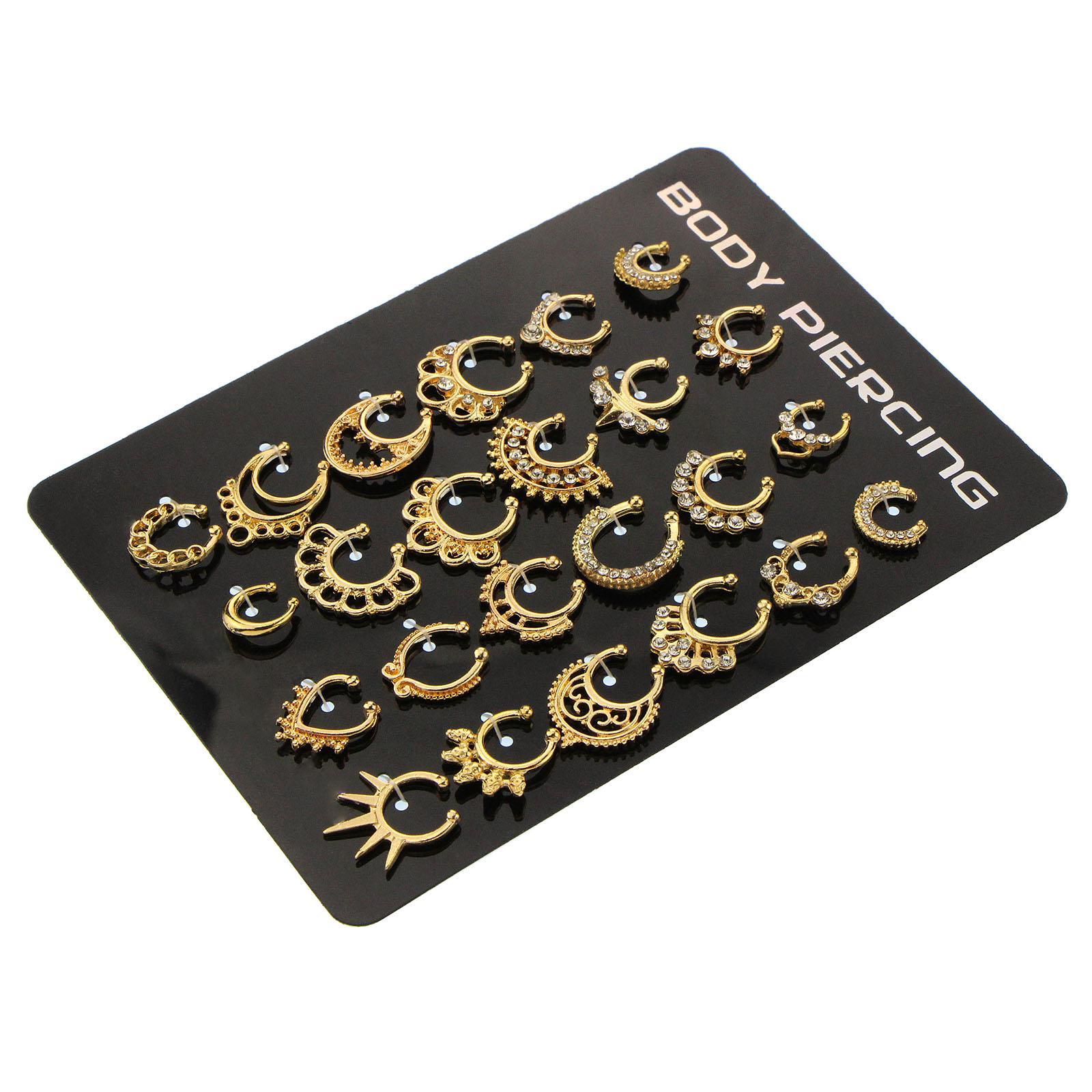 C Shape Nose Rings Nose Piercing Jewelry Septum Hanger Clip for Gold