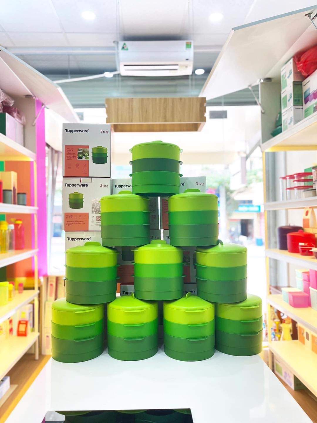 Xửng hấp Tupperware chính hãng 3 tầng - bảo hành chính hãng