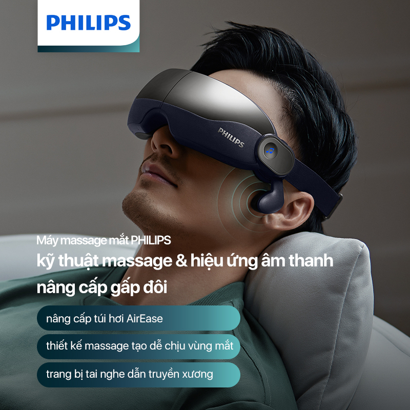 Máy Massage Mắt PHILIPS PPM2702 - Kết Nối Thông Minh Bluetooth Phát Âm Nhạc - Hàng chính hãng