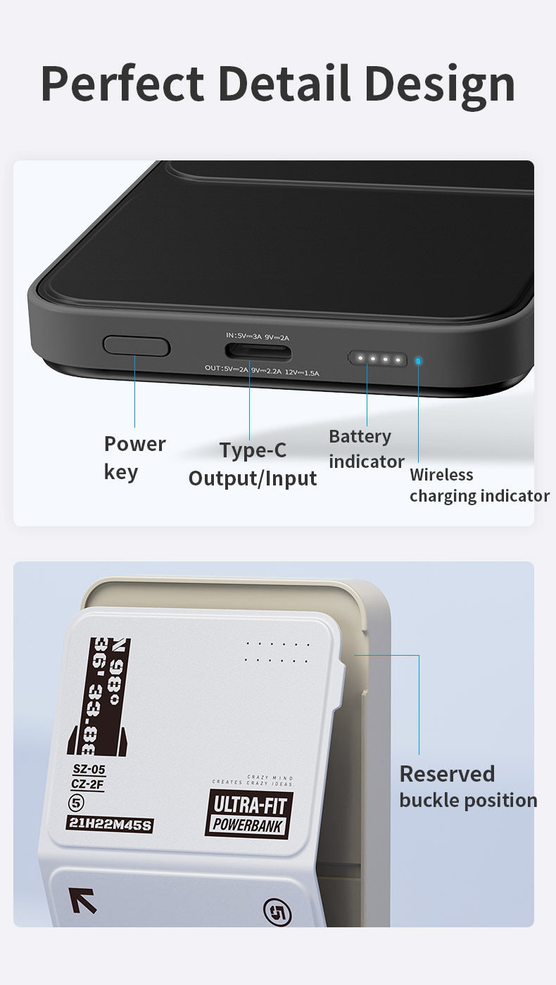 Pin sạc dự phòng không dây kèm giá đỡ điện thoại Rockspace P83 5000mAh sạc nhanh 15W - Hàng chính hãng bảo hành 12 tháng