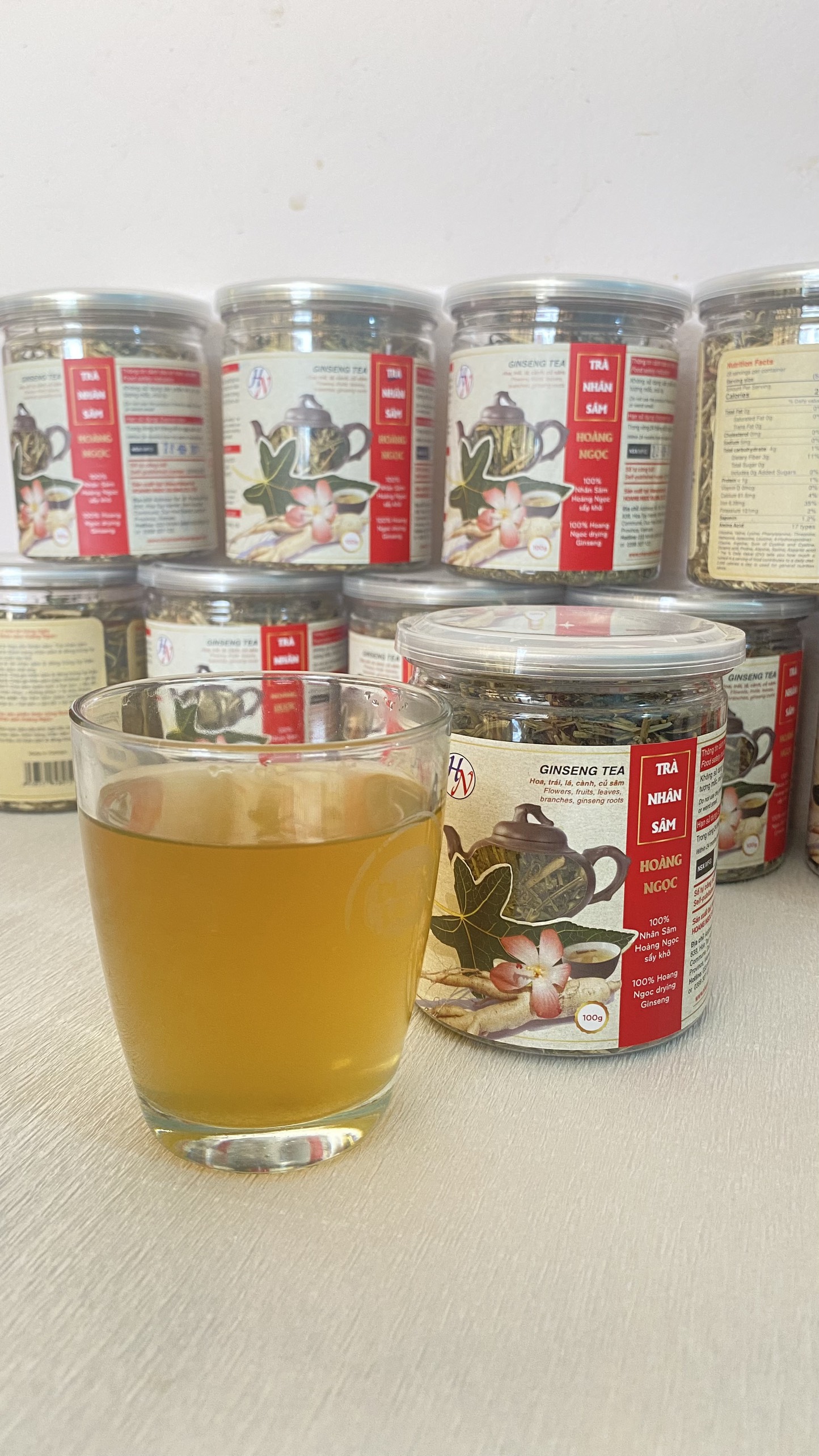 Trà nhân sâm hũ 100g - Hoang Ngoc Global