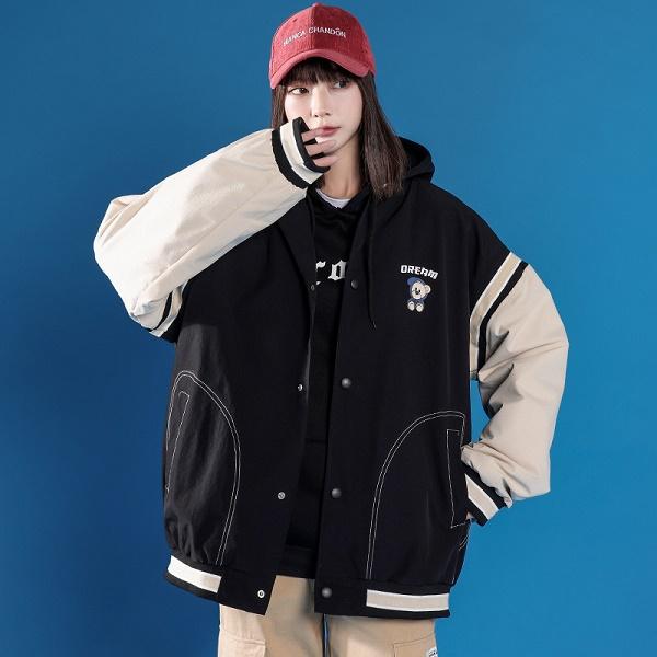 Áo khoác bomber mẫu mới nhất unisex form rộng hình gấu siêu cute phong cách hàn quốc