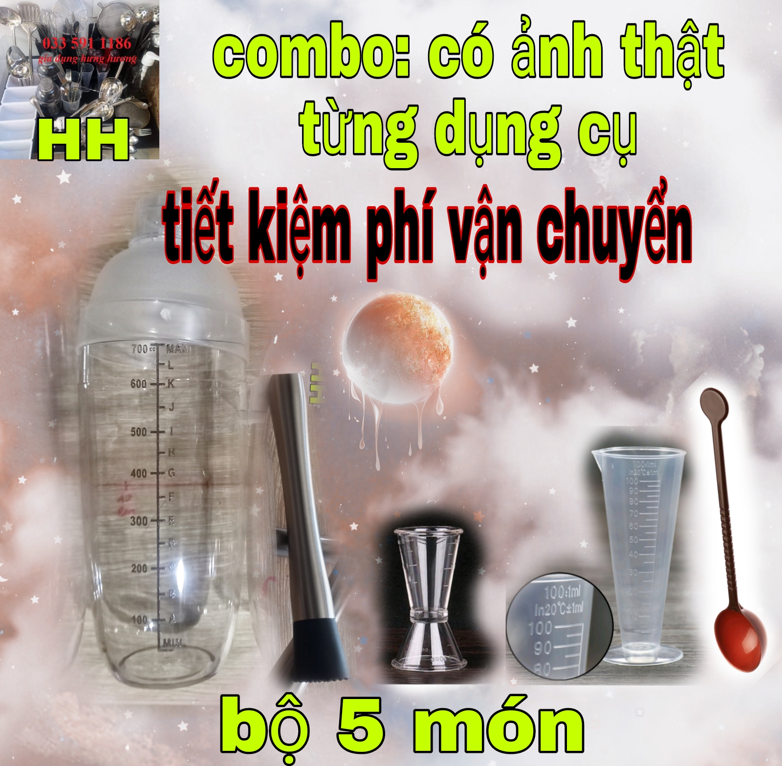 Combo dụng cụ pha chế 5 món ưa thích