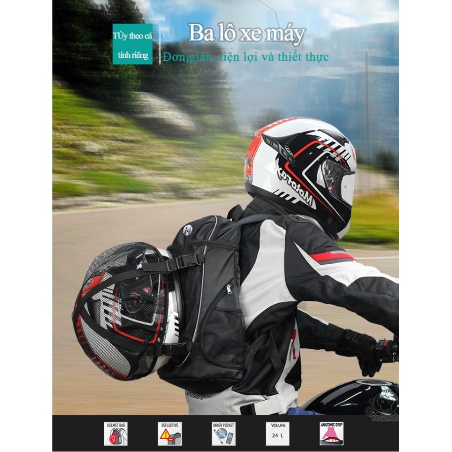 Balo đi phượt xe máy có ngăn đựng nón bảo hiểm