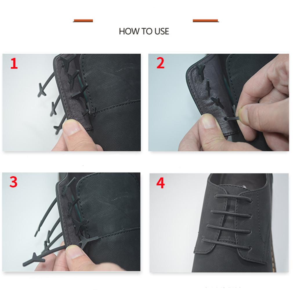 12pcs Lazy No Tie Shoelaces Elastic Silicone Shoe Laces For Running Sneaker