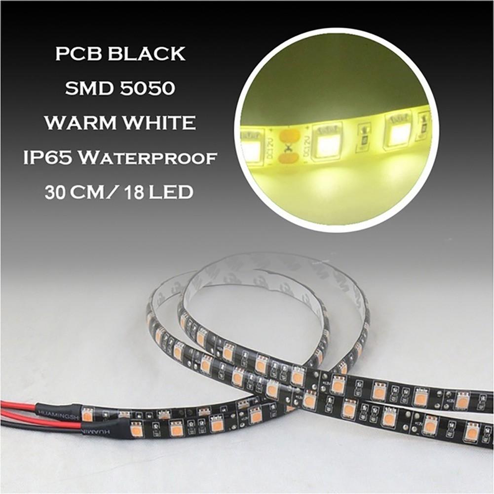 Dây đèn LED dẻo 30cm 5050SMD PCB màu đen 12V chống thấm nước đa năng