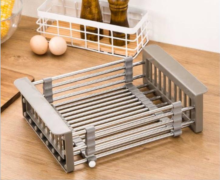 Khay Inox Gác Bồn Rửa Chén Thông Minh Điều Chỉnh Được Kích Thước, Rổ Treo Bồn Rửa Bát Đa Năng Bền Đẹp Siêu Tiện Lợi - CH Hương Thị Miễn Phí Vận Chuyển