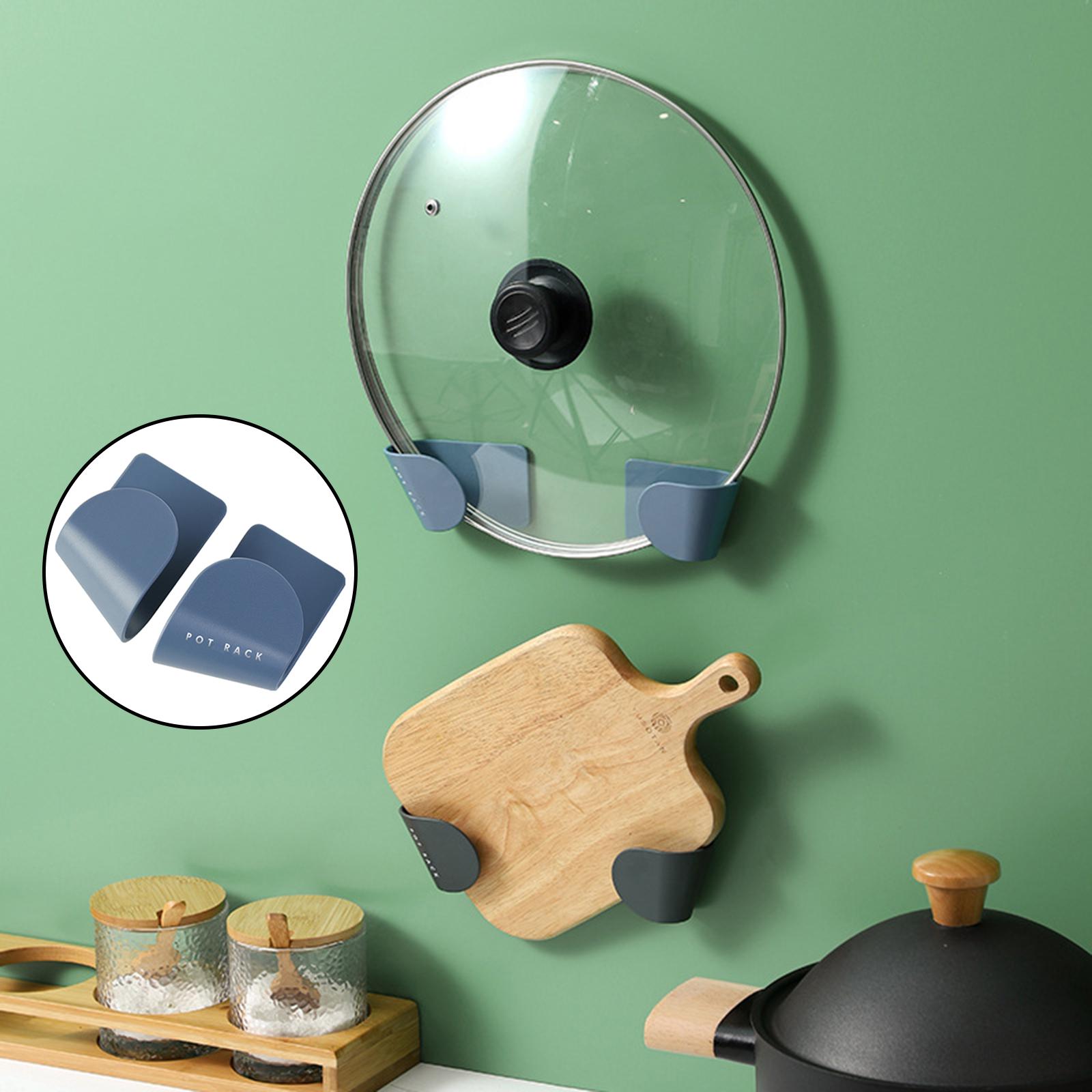 Pot Lid Holder Self Adhesive Hanging Punch-free Save Space Household Tools