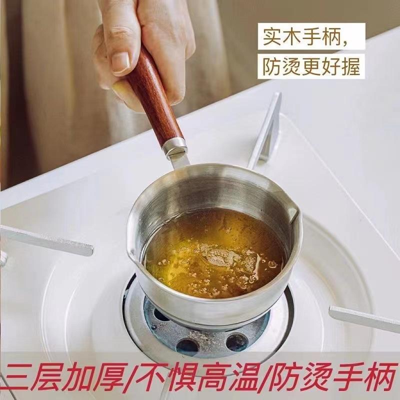 Giao hàng nhanh thép không gỉ 304 rót dầu dầu nóng nồi nhỏ rót dầu mini rót cà phê cốc đo phong cách Trung Quốc năng lượng đa động năng đậu nành ba lớp