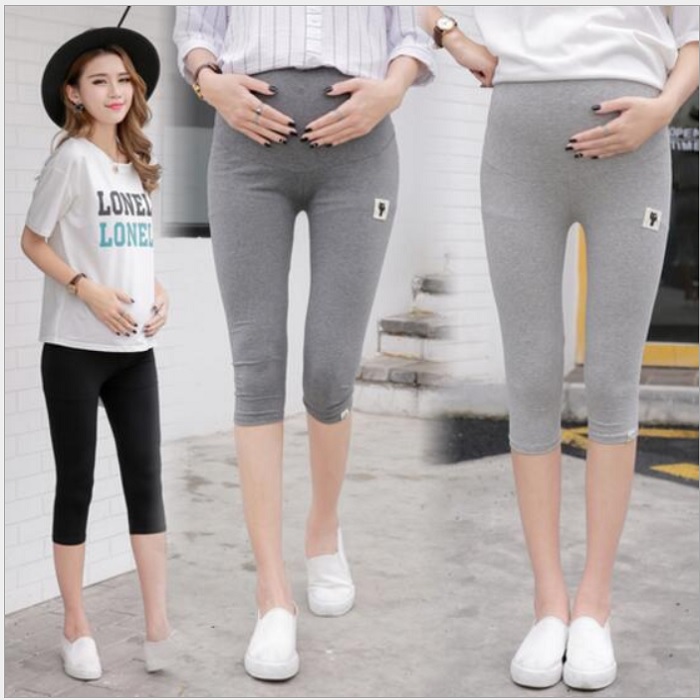 Quần bầu legging thun lưng đen, xám QB50