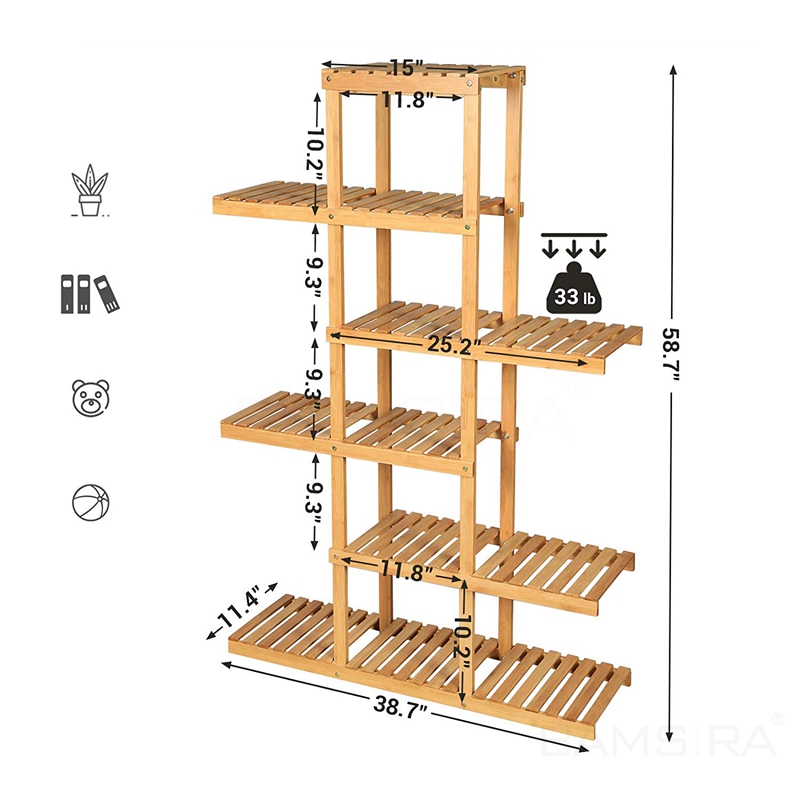 kệ sách ziczac gỗ tự nhiên, 6 tầng lưu trữ nhiều đồ vật, thiết kế độc đáo