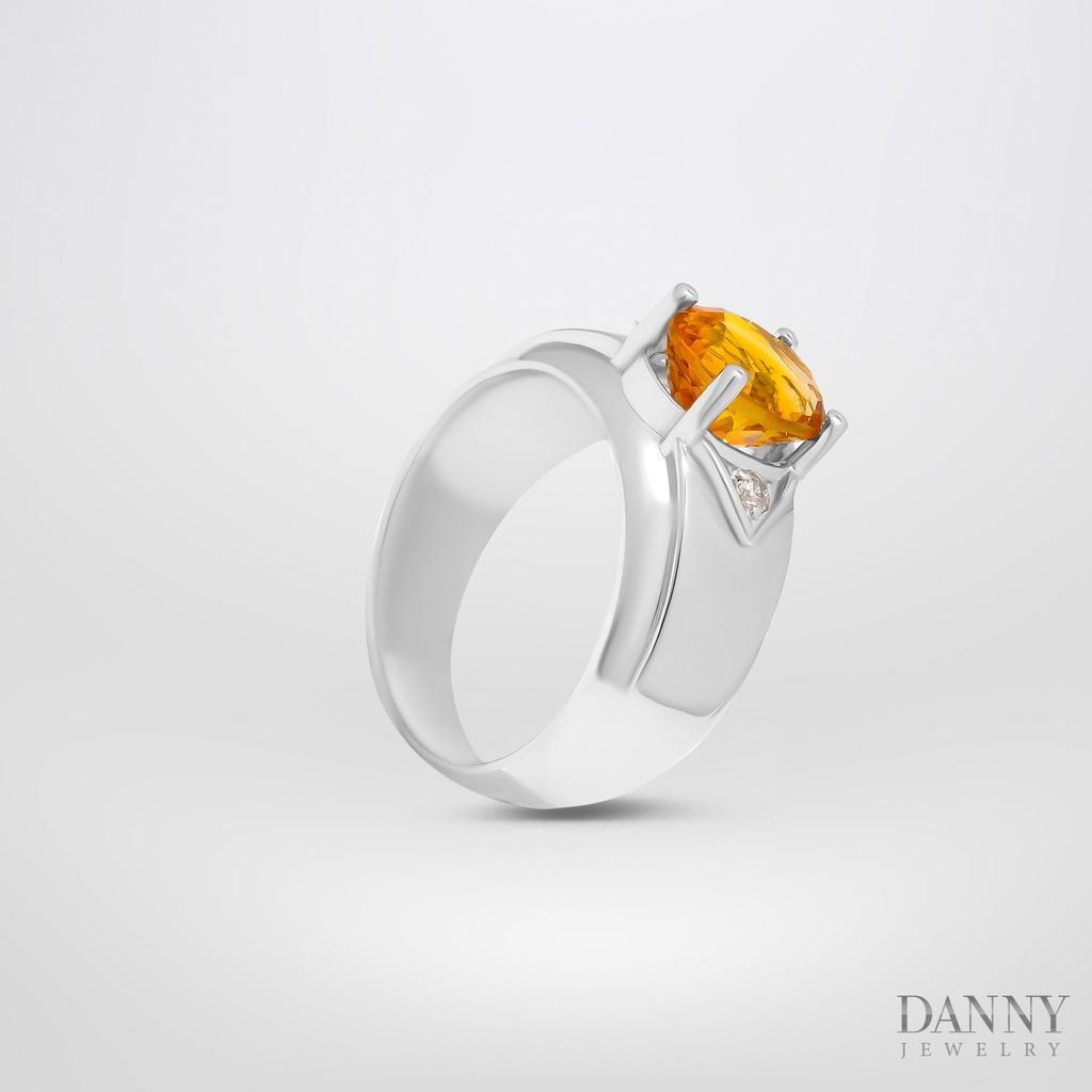 Nhẫn Nam Danny Jewelry Bạc 925 Đá Citrine/Smoky Quartz Xi Rhodium HNN004