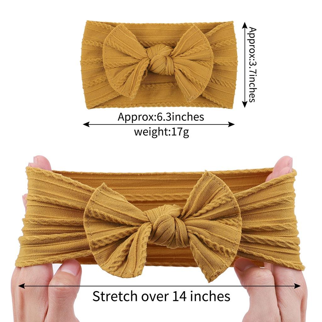 Turban Băng Đô Nơ Chất Thun Gân Mềm Mịn Cho Bé Gái 0-12 tháng