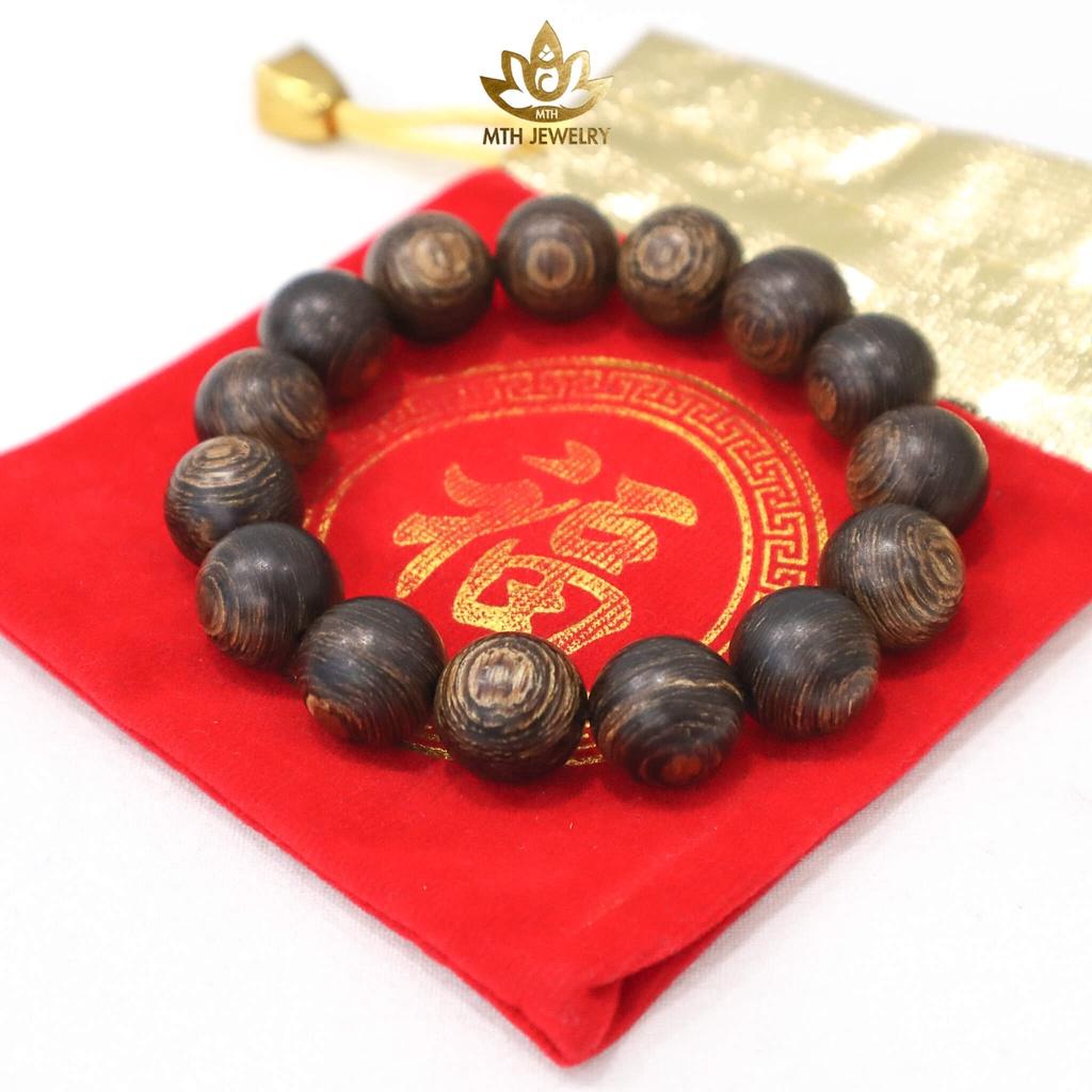 Vòng Tay Trầm Hương Hạt Tròn Đơn Sánh Chìm Tự Nhiên