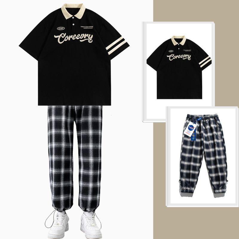 Bộ Đồ Nam Mùa Hè Áo Thun Polo Coreevry Quần Jogger Kẻ Caro Thời Trang Zenkonu TOP NAM 264 + QUAN NAM 137
