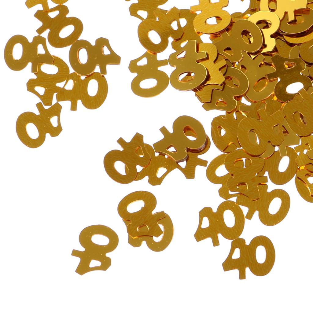 2X Table Confetti Age Birthday Party Wedding Anniversary Table Confetti Gold 40