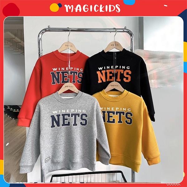 Áo thun dài tay sweater cho bé trai bé gái Magickids in chữ Hàn Quốc form rộng Quần áo trẻ em thu đông AO22052