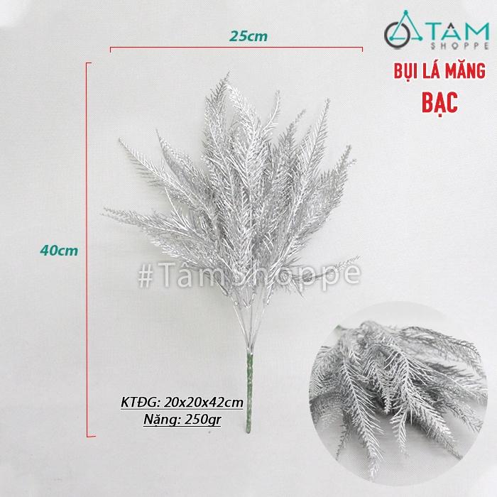 Cành lá giả phủ bạc trang trí nhiều kiểu CHG-124