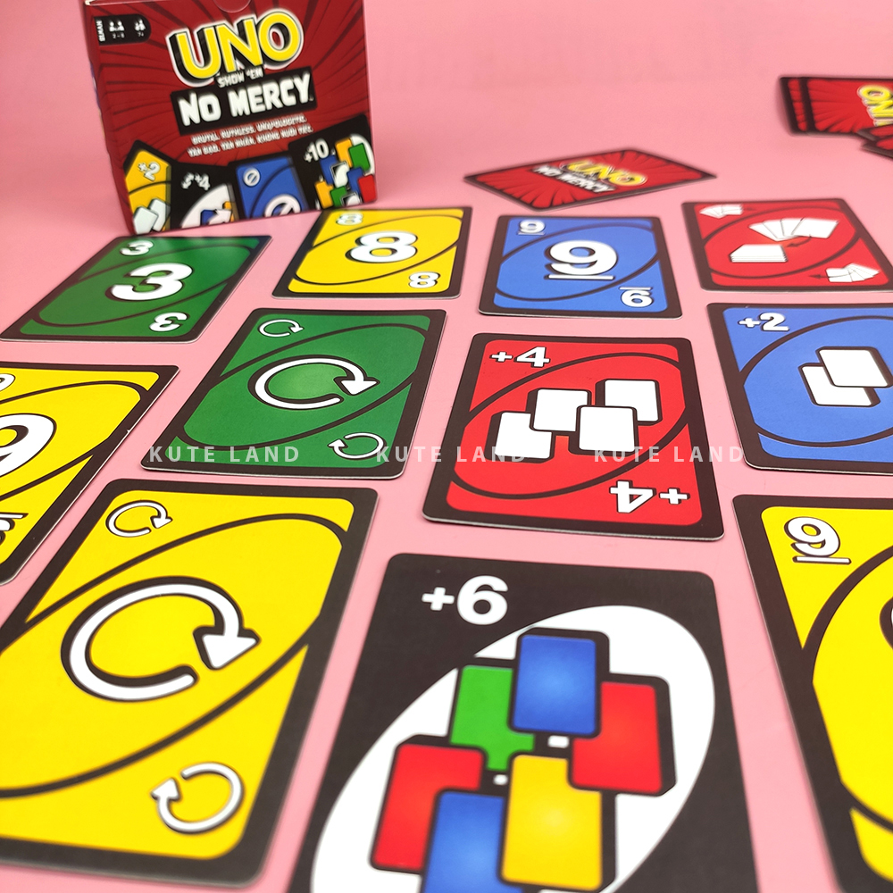 Bộ bài Uno No Mercy 165 thẻ bài cuộc chơi nâng cấp +10 luật chơi khắc nghiệt trò chơi thẻ bài Board Game Việt 