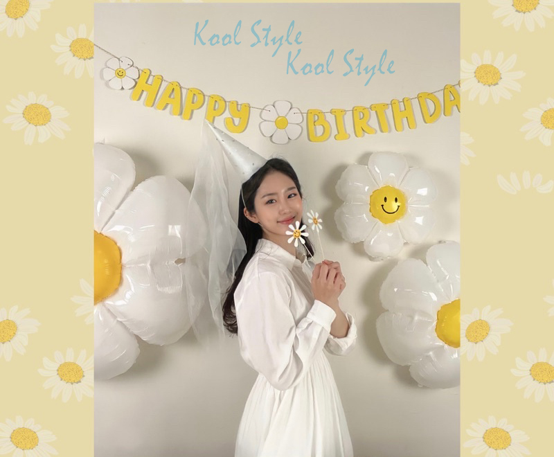 Dây Chữ Sinh Nhật Happy Birthday Hoa Cúc Vải Dạ - Kool Slyte