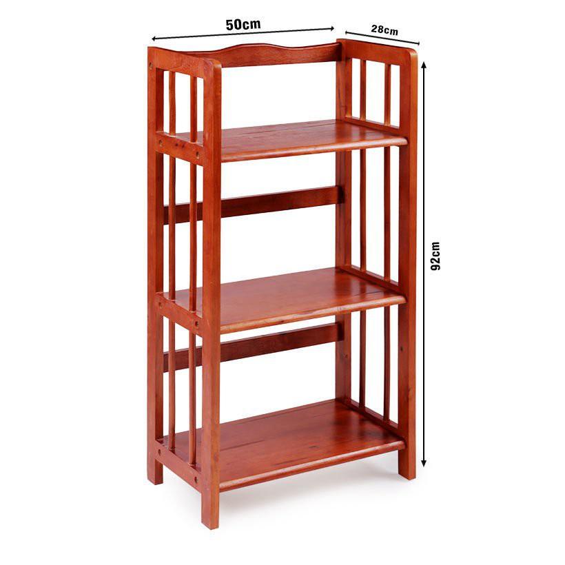 Kệ Sách 3 Tầng Gỗ Tự Nhiên 100%- Nâu