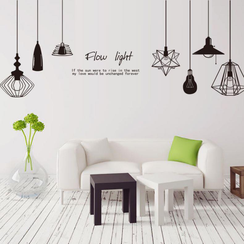 Decal dán tường chùm đèn flow light - HP73