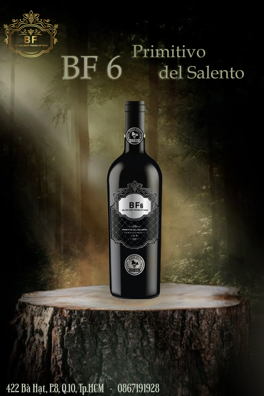 Rượu Vang BF6 Primitivo del Salento 750ml, 14,5%