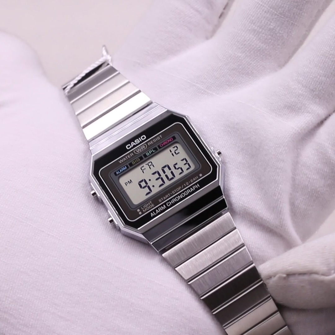 Đồng hồ unisex dây kim loại Casio Standard chính hãng A700W-1ADF