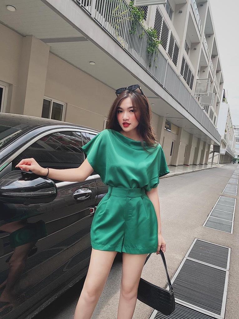SET ÁO CỖ ĐỖ PHỐI QUẦN SHORT 75302408 [MỎ CHU SHOP