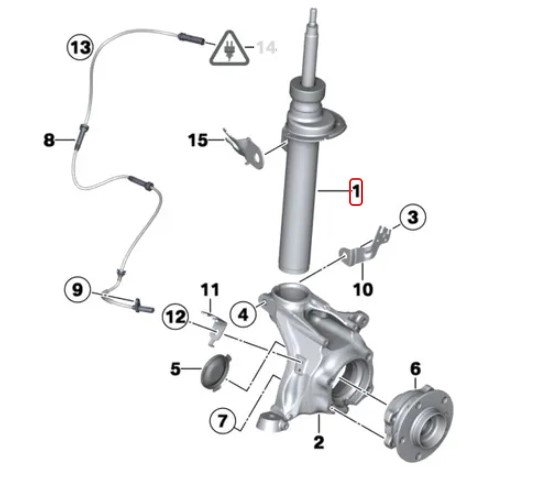 Giảm xóc trước phải xe BMW X4 F26, X3 F25. Hàng cao cấp Special Active hãng Koni sản xuất, xuất xứ từ Hà Lan, 87451381R, 31316796316, 31316796410