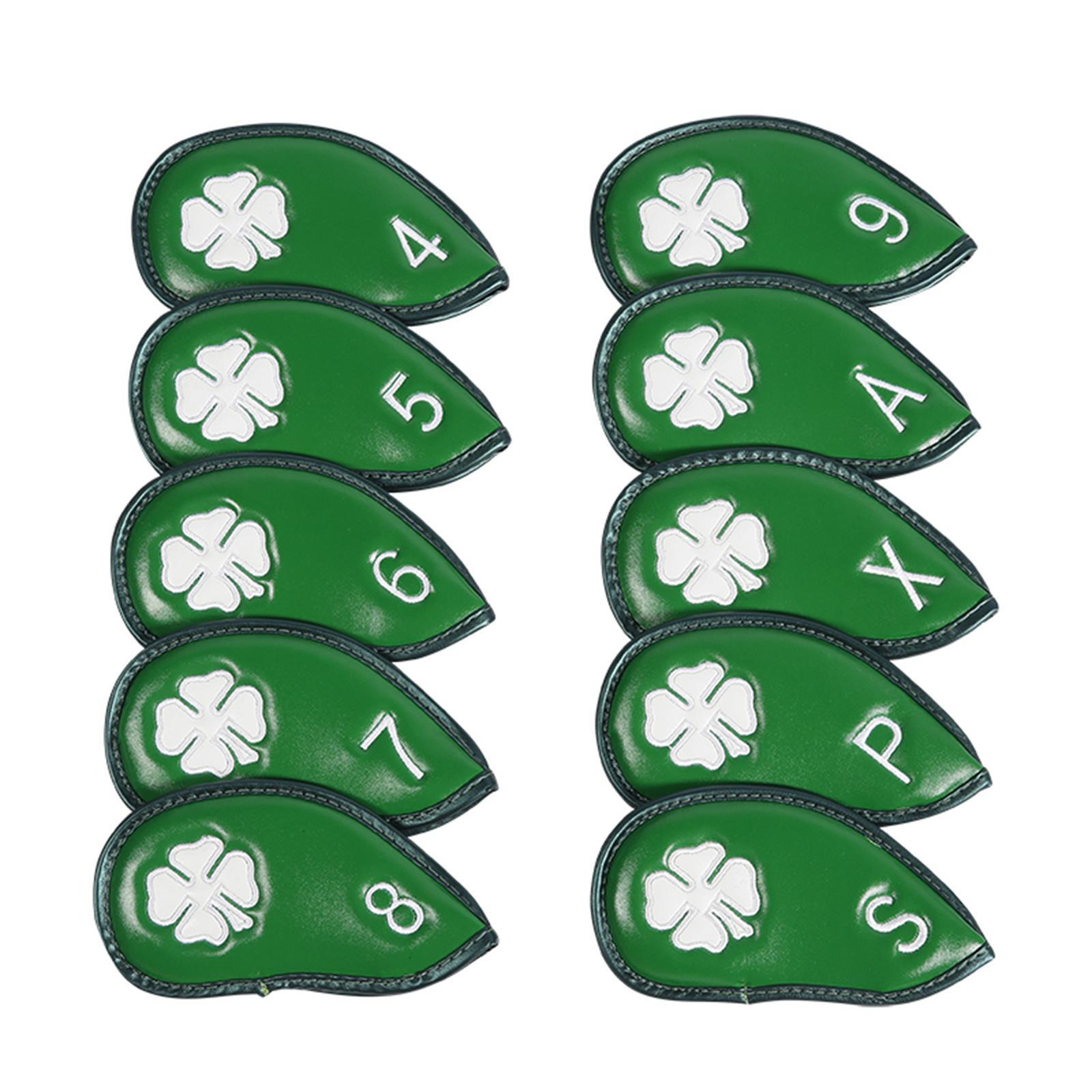 10Pcs Golf Iron Headcovers, PU Leather Golf Iron Covers Set, Golf Club Covers, Waterproof Wear Resistant Golf Iron Head Covers, Golf Accessories