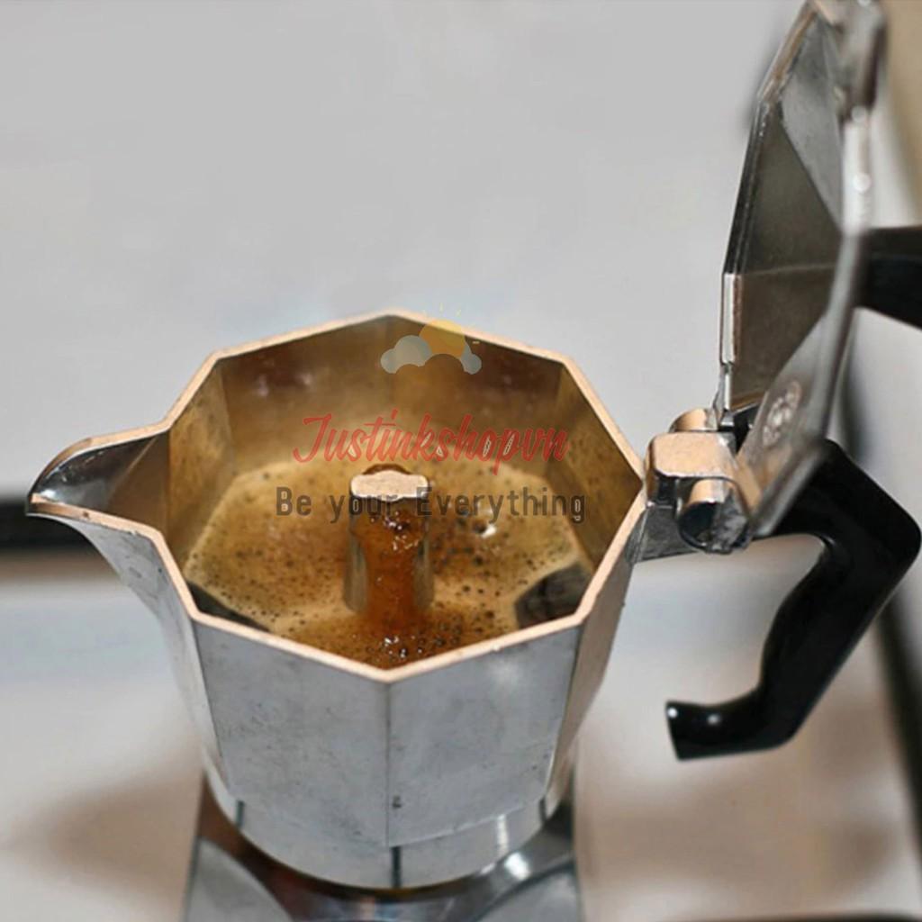 Bình Ấm Phin Pha Cafe Coffee Bằng Inox - Thép Không Gỉ Kiểu Ý Bialetti Moka Express Italy 300ML 6 Cup - JLVQ-4407-BPC3