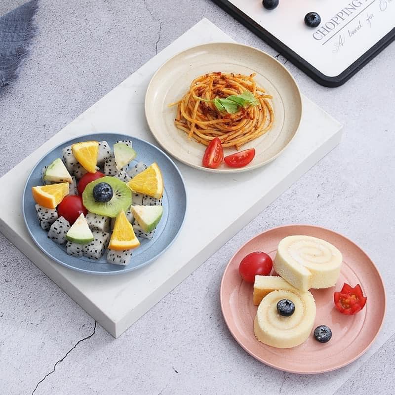 Bộ Đĩa Chất Liệu Lúa Mạch An Toàn Màu Pastel