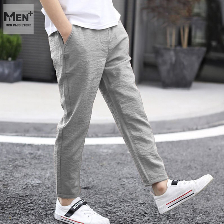 Quần jogger nam vải đũi cao cấp - Quần đũi dài nam Hàn Quốc