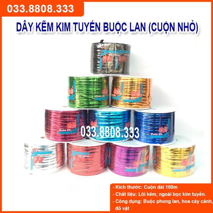 CUỘN DÂY KẼM KIM TUYẾN BUỘC LAN, GHÉP CÂY 100M - DÂY BỀN ĐẸP ( MÀU NGẪU NHIÊN)