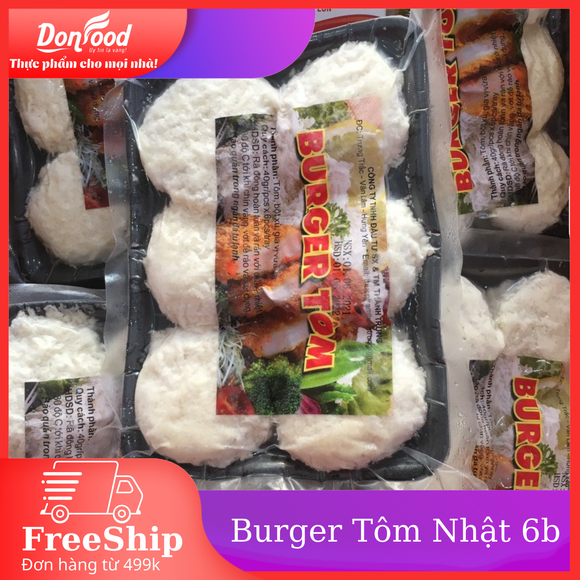 -BurGer Tôm Nhật -6 Bánh