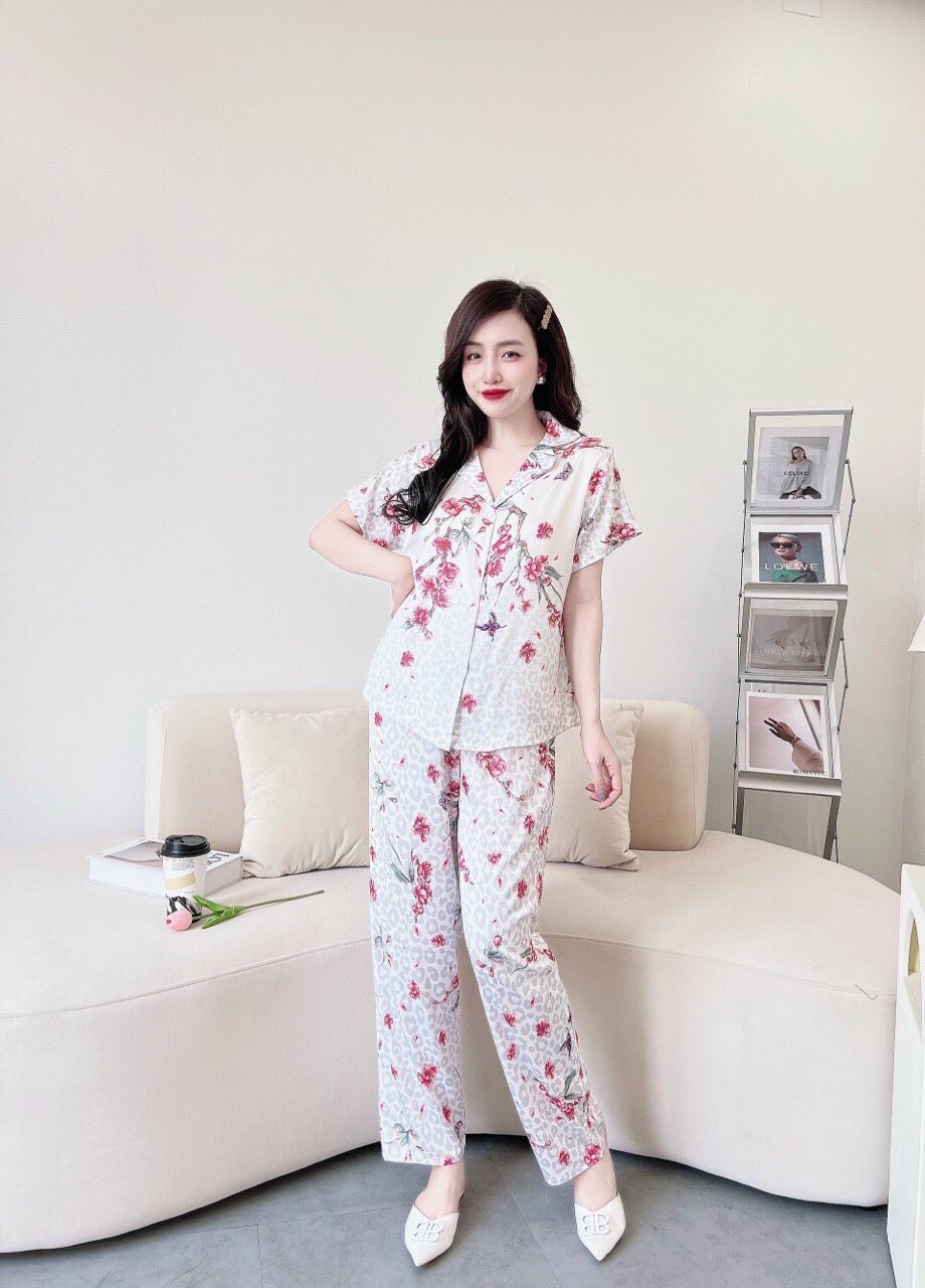 Bộ Đồ Ngủ, Mặc Nhà Nữ Pijama - Vải Lụa Mango Loại 1 Cao Cấp, Nhiều Họa Tiết Dễ Thương - 10 - 40-60kg