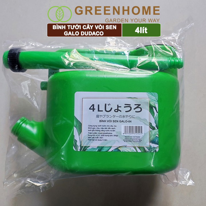 Bình Tưới Cây Vòi Sen Greenhome, Galo Dudaco, 4 Lít, 2 Chế Độ Tưới, Dễ Sử Dụng, Tháo Lắp Dễ Dàng, Độ Bền Cao