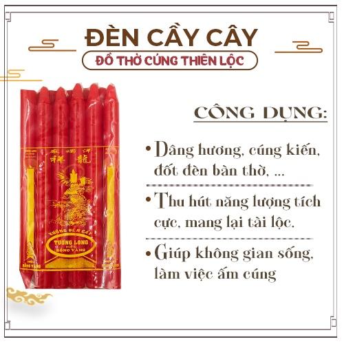 Đèn Cầy Sáp Loại Lớn Cháy Lâu Trụ Tròn Đồ Thờ Cúng Thiên Lộc - Gói 11 Cây