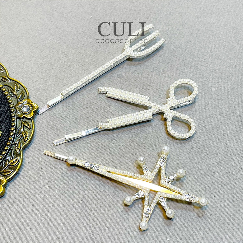 Kẹp tóc mini, Kẹp tóc mái đính đá, hạt trai nhân tạo. kiểu so cute - style Hàn Quốc Culi.accessories