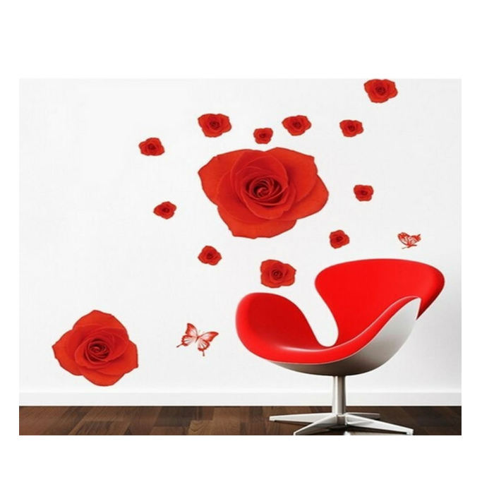 Decal Dán Tường Hoa Hồng Đỏ PK128