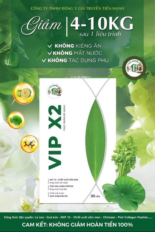 Tiến Hạnh Giảm Cân Vip X2 Mẫu Mới Nhất Kèm Detox Hỗ Trợ Giảm 3-6ký Sau 1 Liêụ Trình