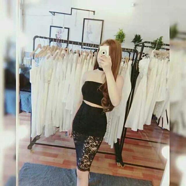 Sét áo cúp ngực váy ren lót quần