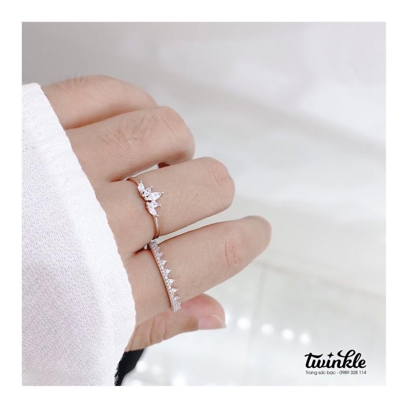 Nhẫn bạc 925 CAO CẤP hoạ tiết vương miện đính đá của nữ - Made Twinkle Silver