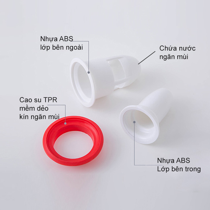 Bộ lõi ngăn mùi dùng cho phễu thoát sàn làm bằng nhựa TPR-ABS siêu bền