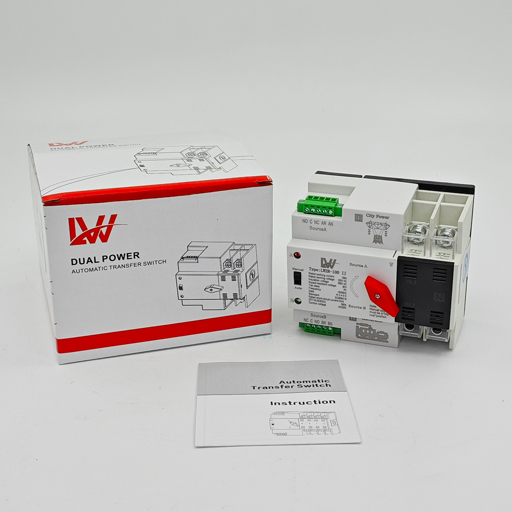 Bộ chuyển đổi hai nguồn điện tự động ATS 100A 2P LW 220V không gián đoạn Hàng Chính Hãng