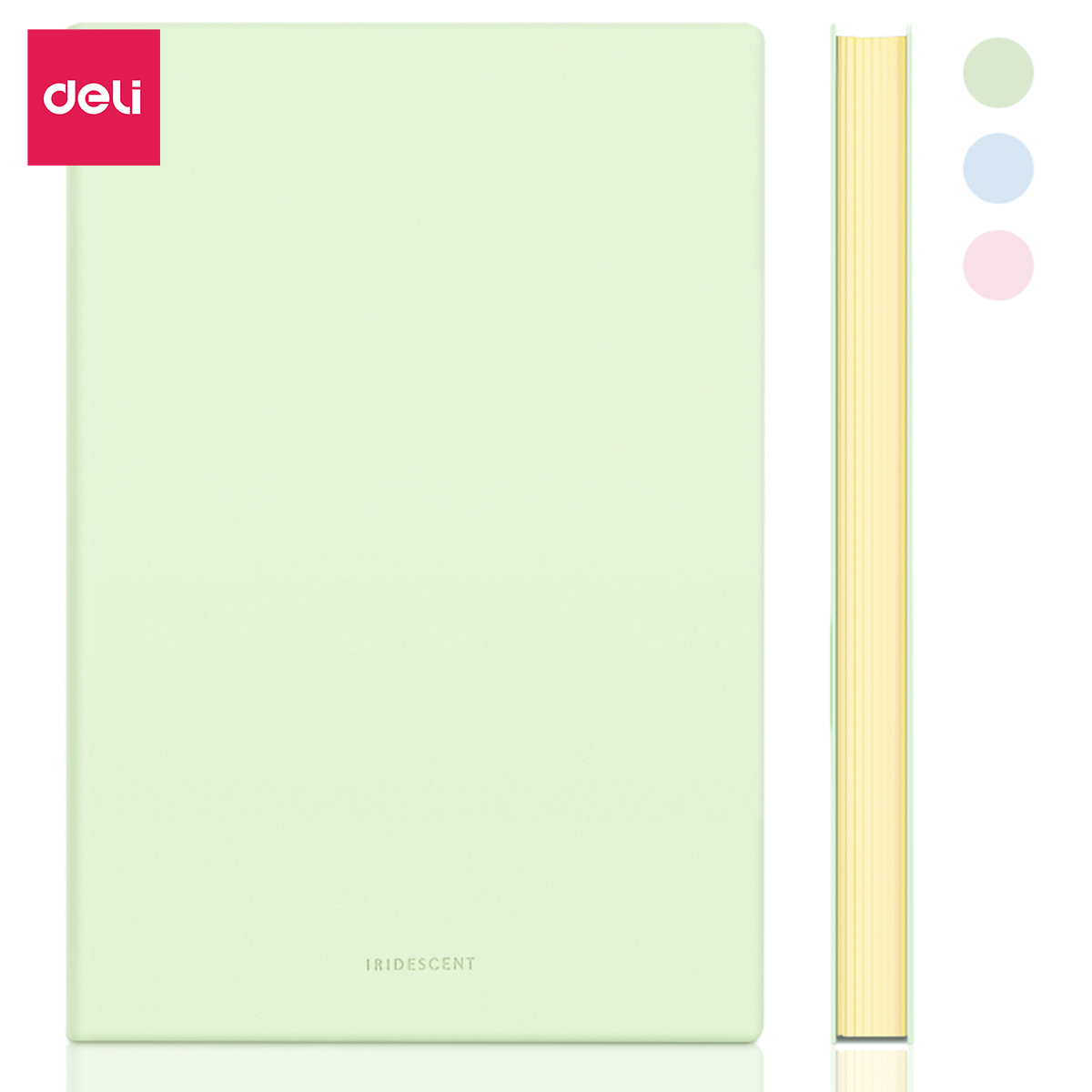 Sổ bìa da khổ A5 Deli - 96 trang màu pastel hồng/xanh dương/xanh lá - sổ tay ghi chép - 22283
