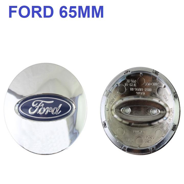 Logo chụp mâm , ốp lazang bánh xe ô tô Ford đường kính ngoài 65mm, chất liệu nhựa ABS