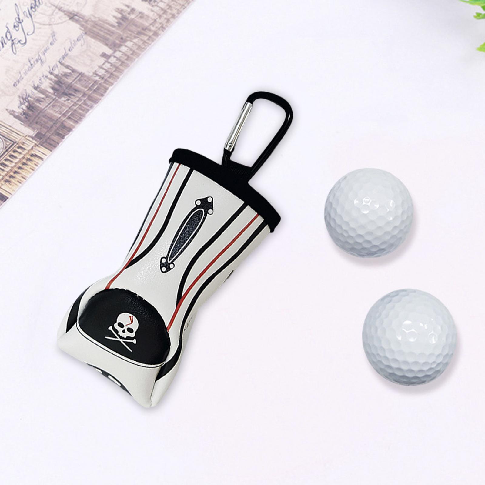 Small Waterproof Leather Golf Ball Storage Pouch